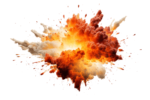 AI generated An explosion isolated on a transparent background. png