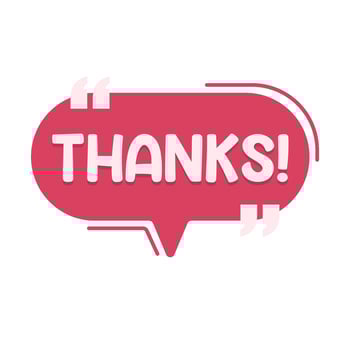 quotes thanks text in speech bubble communication illustration vector