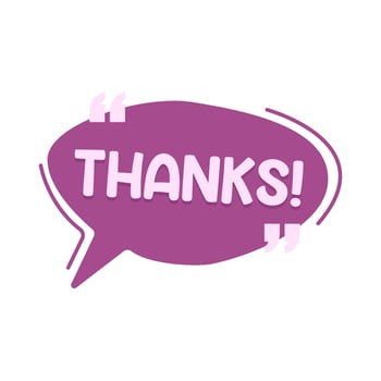 quotes thanks in  speech bubble illustration vector