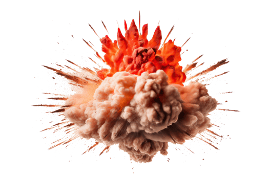 AI generated An explosion isolated on a transparent background. png