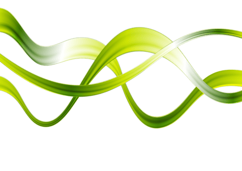 Bright glossy green waves png