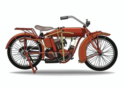red vintage motorbike vector with isolated background..