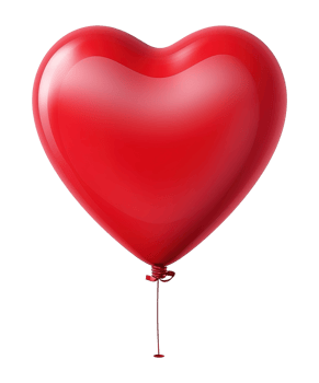 AI generated illustration of colorful balloon with love shape for happy valentine's day png