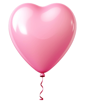 AI generated illustration of colorful balloon with love shape for happy valentine's day png