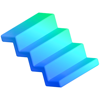AI generated a blue and green stair step icon png
