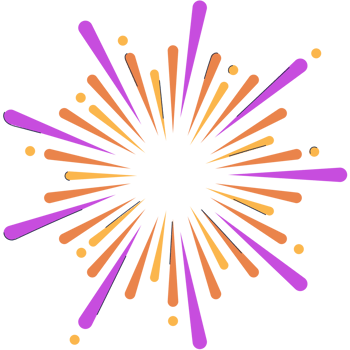 AI generated a colorful burst of fireworks on a transparent background png