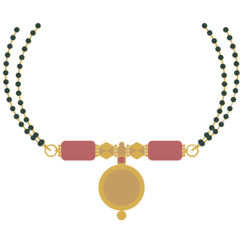 AI generated golden necklace with a pendant on a chain png