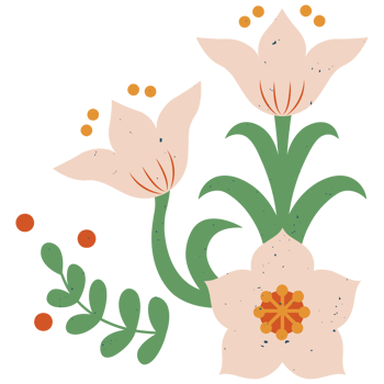AI generated a flower with leaves and flowers on a transparent background png