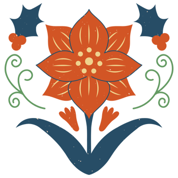 AI generated a flower with leaves and holly leaves png