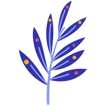 AI generated a blue plant with dots on it png