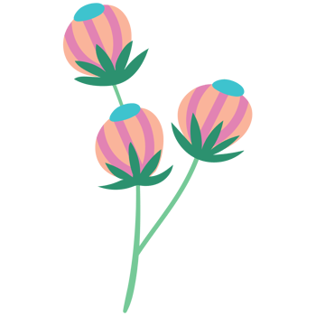 AI generated a flower with two pink and blue leaves png