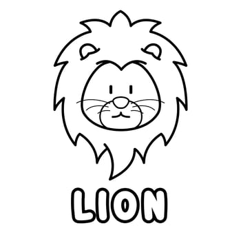 Lion coloring book. Coloring page for kids. vector