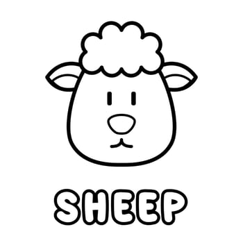 Sheep coloring book. Coloring page for kids. vector