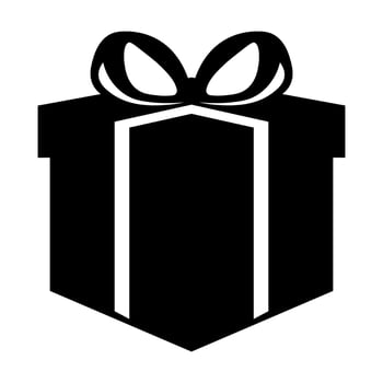 Gift black icon isolated on white background vector