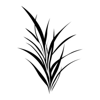 Grass black icon isolated on white background vector
