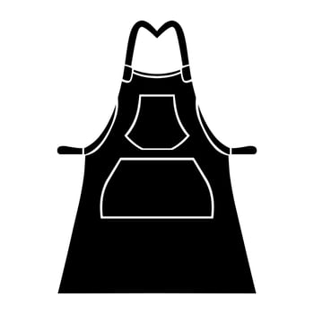 Apron vector black icon isolated on white background