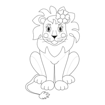 Lion vector. Coloring book for children. Hand drawn lion outline illustration. vector