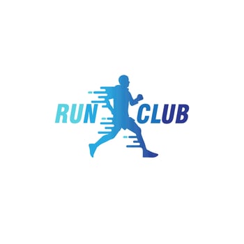 running man silhouette logo design vector template