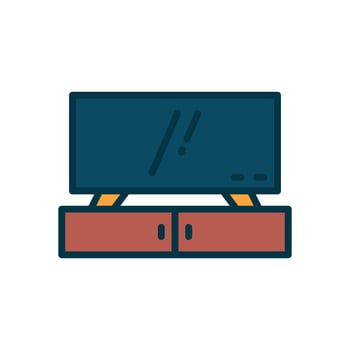 television icon. vector filled color icon for your website, mobile, presentation, and logo design.