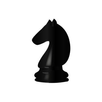 Isolated black knight chess piece png