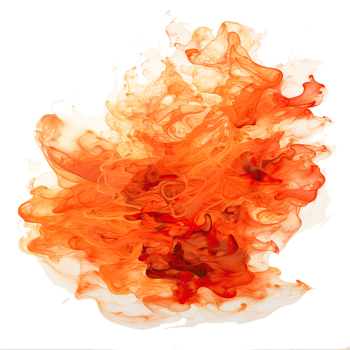 AI generated Intense Orange Fire Flames on Transparent Background png