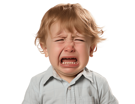 AI generated Crying Baby with Sad Face Isolated on Transparent Background png
