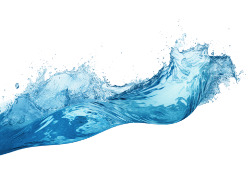 AI generated Dynamic Blue Water Wave Isolated on Transparent Background png