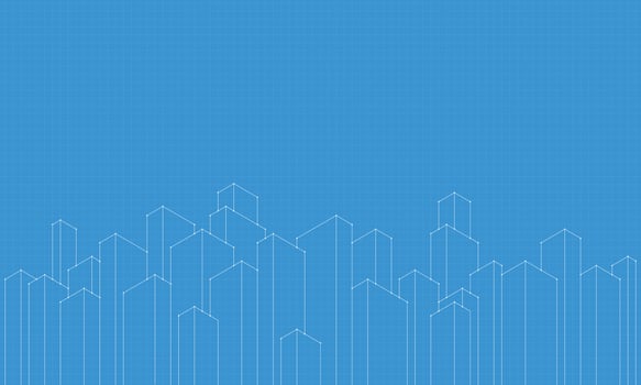 Architectural drawing with building construction vector