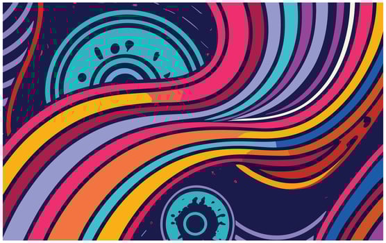 abstract background with colorful geometric shapes. vector illustration, flat design, abstract colorful background with swirls and lines in retro style, vector illustration