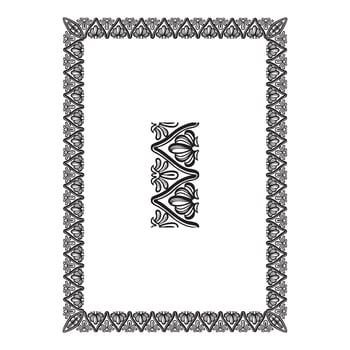 Vintage floral classic calligraphic retro vignette scroll frames ornamental design elements black and color set isolated vector