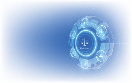 AI ethics or AI Law concept, information technology internet digital justice law Labor Law Lawyer Legal Business Concept. vector illustration