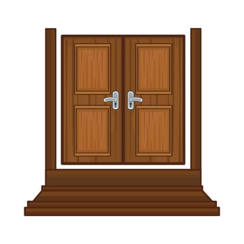 illustration of wooden door vector