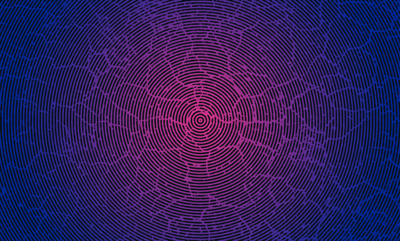 a purple and blue fingerprint effect with grungy background with a circular pattern vector