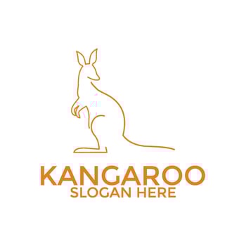 Kangaroo simple modern logo vector, Creative Kangaroo Minimalist logo design template vector