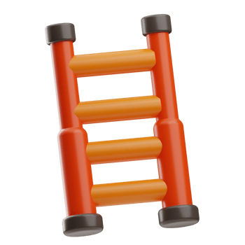 Firefighter Object Ladder 3D Illustration png
