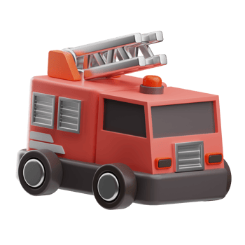 Firefighter Object Fire Truck 3D Illustration png