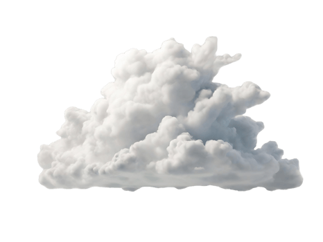 AI generated White cloud isolated on PNG background
