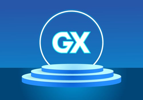 Letter GX blue logo sign. Vector logo design for business.