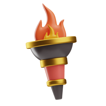Reward And Badges Object Torch 3D Illustration png