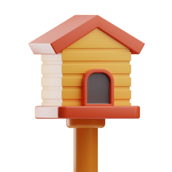 Season Time Object Bird House 3D Illustration png