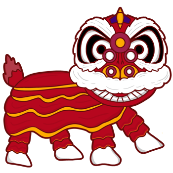 illustration of  a red Chinese lion, lion dance festival or  celebrations of china png