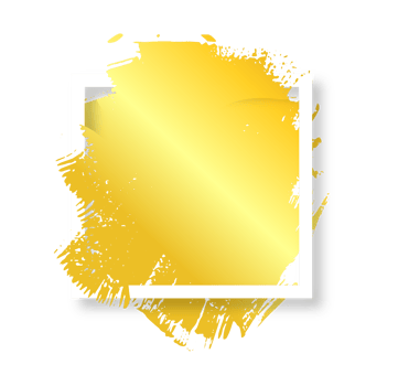 golden color luxury ink paint brush strokes isolated square white frame design. Graphic design elements grunge hand painted style concept for text information boxes, ads, offer, big, mega sale. png