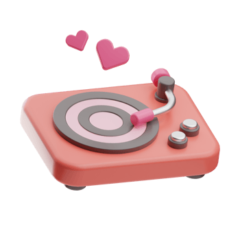 Wedding Object Dj Mixer 3D Illustration png