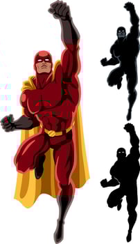 Superhero Flying 2 vector
