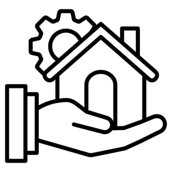 Property Management Icon line vector illustration