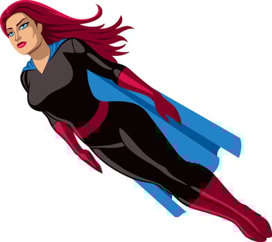 Super Heroine Flying vector
