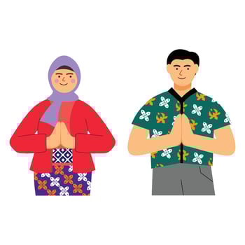 Vector flat illustration people celebrating indonesian independence day