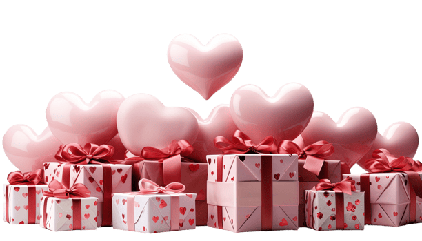 AI generated Decorative Gift Boxes, Valentine's Presents, Love-themed Clipart, Heartfelt Gifts, Gift Box Set, Love Ribbons, Valentine's Day Decoration, Romantic Presents png