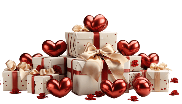 AI generated Decorative Gift Boxes, Valentine's Presents, Love-themed Clipart, Heartfelt Gifts, Gift Box Set, Love Ribbons, Valentine's Day Decoration, Romantic Presents png