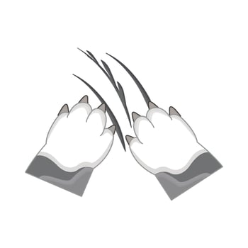 illustration of cat paw scratching vector